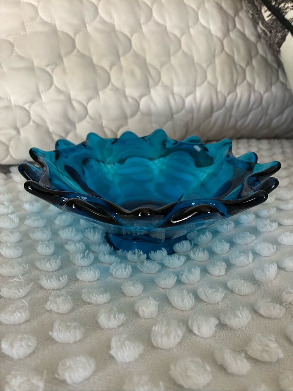1960’s Viking Bluenique Glass Bowl Candy Dish - Picture 2 of 6